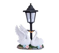 Ronyme Resin Swan Garden Statue Art with Solar Outdoor Light Decorative Creative Sculpture Ornament Garden Statue with Solar Lantern Landscape Lamp for Outdoor Patio, Lawn, Or Pond Enhancement