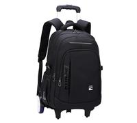 Ronyme Rolling Backpack Trolley Suitcase Portable Multifunctional Removable Trolley Computer Bag Wheeled Laptop Backpack for Camping, Black 2 Large Wheels