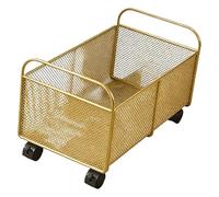 Ronyme Rolling Book File Cart under Desk Premium Easy to Use, Portable, Utility Storage Cart File Organizer for Home Crafts Office, Gold, Small