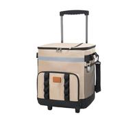 Ronyme Rolling Cooler Cart Cooler Bag Insulated 35 L Keep Fresh Portable Cool Bag Ice Pack, Cooler Case with Adjustable Handle & Wheels for Park Barbecue Camping Outdoor Fishing, Khaki