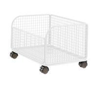Ronyme Rolling File Cart with Wheels Rolling Utility Cart Home Office File Storage Mobile Bookshelf with Wheels Book Storage Trolley Cart for Home Shelves Office and School Book, White Single