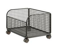Ronyme Rolling File Cart with Wheels Rolling Utility Cart Home Office File Storage Mobile Bookshelf with Wheels Book Storage Trolley Cart for Home Shelves Office and School Book, Black Single