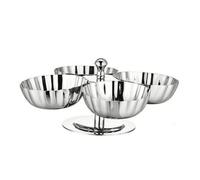 Ronyme Rotating Serving Stand with Four Pedestal Bowls Sturdy Stainless Steel Rotating Dessert Stand Elegant Dessert Display Tray Tiered Rack for Cafés, 4 Head