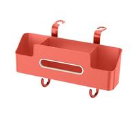 Ronyme Seat Back Storage Box Tissue Box Car Accessories Universal with Hooks Hanging Car Backseat Organizer Drink Cup Holder, Red