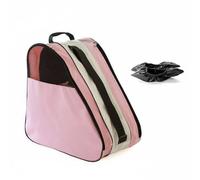 Ronyme Skating Inline with Ventilated Mesh Sides Widened Handle and Bottle Holder Suitable for Athletes School Team, Pink Three-Layer Thickened Roller Skating Bag + Shoe Covers