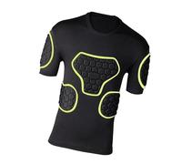 Ronyme Soccer EVA Padding Compression Guard Short Sleeve for Soccer Rugby Honeycomb EVA Padding Breathable Chest Elbow Guards, Size L