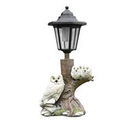 Ronyme Solar Garden Statue Light Owl Figurine Lighting Fixture Resin Bird Sculpture Solar Lantern for Home Farm Courtyard Farmhouse