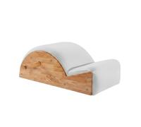 Ronyme Spine Correction Device Pilates Back Stretcher Exercise Bench Wooden Frame PU Leather Padding Core Posture Compact Design Suitable for Home Gym Personal Training Room, Array, White