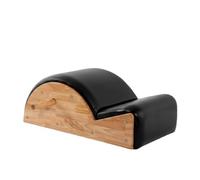 Ronyme Spine Correction Device Pilates Back Stretcher Exercise Bench Wooden Frame PU Leather Padding Core Posture Compact Design Suitable for Home Gym Personal Training Room, Array, Black