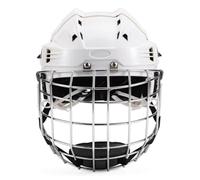 Ronyme Sports Head Protection Secure Fit Helmet with Face Cage Thick EVA Comfort Liner Shock Absorption and Stable Design Suitable for Hockey Inline Skating, White, Large Head Circumference 58-68
