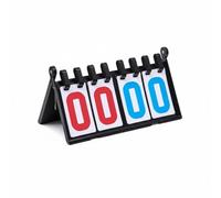 Ronyme Sports Scoreboard Flip Tabletop Score Keeper Portable Folding Structure Manual Scoring PVC Laminated Cards Reinforced Spine Clear Large Numerals, Red Blue, 4-Digit Pvc