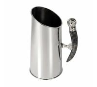 Ronyme Stainless Ice Bucket Bottle Chiller Tub with Sculptural Side Handle and Smooth Surface for Entertaining Home Decoration Lounge Display Living Room Setup