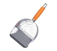 Ronyme Stainless Steel Litter Scoop Cat litter Tray Cleaning Tool Compact 13 cm Handle Portable, Hole Type