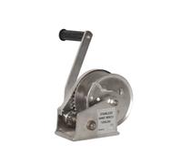 Ronyme Stainless Steel Winch Hand Hoist Manual Puller Crank with Comfortable Rubber Grip and Efficient Braking for Safe Handling Suitable for Cargo handling, 1200 Lbs