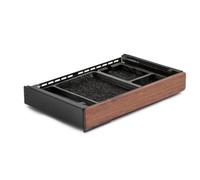 Ronyme Storage Drawer Under Desk Drawer Organizer Slide Out Drawer Tray With Felt Lining Smooth Slide Rails Concealed Mount Oak, Black Walnut Drawer + Charcoal Black Partition Tray