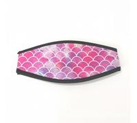Ronyme Swimming Hair Band Swim Strap Cover Strap Protector Strap Sleeve Headband Neoprene Comfort Pad Soft Touch Double Layer Panel suitable for swim, Pink, Colorful Fish Scales