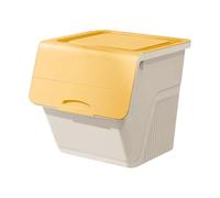 Ronyme Toy Storage Box Stuffed Animal Organizer Sturdy 56L Portable Home Decor Toys Organizer Chest Large Capacity for Boys Girls, Yellow