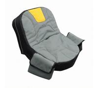 Ronyme Tractor Seat Cover Riding Mower Contoured Backrest Support Water Repellent Oxford And Built Storage Pockets suitable for yard work farm tasks outdoor, Gray And Yellow, Curved Pattern