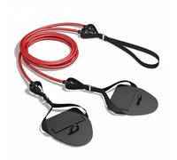 Ronyme Training Pull Strap Swimming Dryland Resistance Exercise Band Stroke Practice Cord Hand Paddles Comfortable Grips Break Resistant Tubes Suitable for, Black Red, 30 Lbs