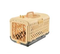Ronyme Travel Carrier Portable Cat Carrier Pet Carrier Airline Approved Carrier Folding Case With Breathable Panels and PP Construction Suitable for public, Yellow