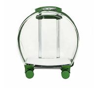 Ronyme Travel Carrier Transparent Cat Trolley Wheeled Pet Suitcase Large Capacity Soft Fleece Handle Acrylic Base Built-In Wheels Suitable for Gift Giving Home Decoration, Green