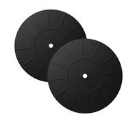 Ronyme Turntable Platter Mat Black Sturdy Silicone Vinyl Record Player Accessory Professional Replacement Platter Slipmat 7 inch Dia, 2 Piece