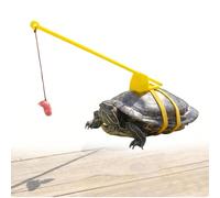 Ronyme Turtle Leash Turtle Harness Leash Guide Rod Walking With Telescopic Reach And Dangling Lure Soft Suede Strap And Rod Suitable for outdoor walks training outings, Red