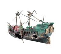 Ronyme Undersea Treasure Chest Ornament for Fish Tank with Shipwreck Design, Treasure