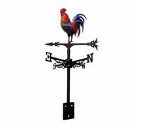 Ronyme Weather Vane Figure Decorative Metal Wind Direction Indicator Outdoor Weathercock Wrought Iron Farmhouse Statue Suitable for Rooftop Garden Shed Home, Rooster T134