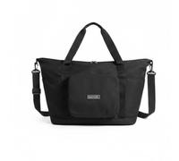 Ronyme Women Expandable Luggage Travel Duffel Bag Shoulder Bag Weekender Bag Carry On Polyester Soft Rectangular Shape With Side Reinforcement Panels, Array, Black