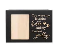 Ronyme Wooden Pet Urn Keepsake Memory Box with Photo Frame Loss Pet Sympathy Gift Funeral Supplies Elegant for Dog or Cat Ashes, 16cmx11cmx11cm