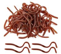 RONYOUNG 20PCS 7.1inch Fake Earthworm Soft Stretchy Rubber Earthworm Lifelike Worm Trick for Halloween April Fool's Day Party Decoration