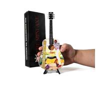 RONZ World The Mini Axe™ Elton John Goodbye Yellow Brick Road Miniature Guitar Collectible, 10 Inches, with Display Stand