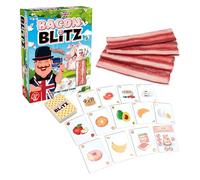 ROO GAMES Bacon Blitz - The Crazy Stretchy Bacon Game for Family Gatherings, Kids Games, family games, Drinking Games - Ages 6-10 Plus, 3-5 Players, Fun for Kids, Mums, Dads, Families