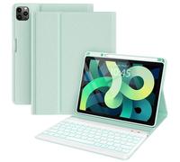 roo iPad Air 4th Generation Keyboard case 10.9-inch, 11-inch Pro 1st/2nd/3rd Gen (2018/2020/2021) Compatible, Colorful BT Backlit Keyboard Removable, Smart Folio Tablet Shockpf Case with Pencil Holder