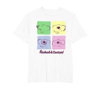 Roobarb & Custard Colour Tile Feelings T-Shirt, Men's Big and Tall, White, 3X Tall
