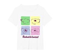 Roobarb & Custard Colour Tile Feelings T-Shirt, Women's Plus, White, 2X