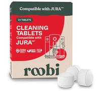 Roobi Compatible Cleaning Tablets for Jura. 24 Jura Cleaning Tablets for Automatic Espresso Coffee Machines. 100% Vegan, Carbon Neutral.