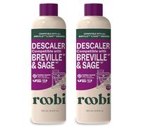 Roobi Descaler for Coffee Machine & Kettle Compatible with Sage and Breville. 2 Bottles, 2 Uses Each. Limescale Remover & Cleaner. Carbon Neutral & Eco-Friendly