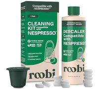 Roobi Descaling and Cleaning Kit Compatible with Nespresso Original Line. Includes 1 Bottle of Descaling Solution, 12 Cleaning Tablets and 1 Reusable Pod. Carbon Neutral. 1 Year Supply.
