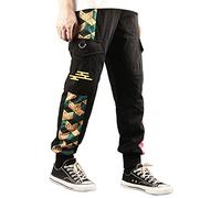 Roocnie Demon Pants Anime Cargo Jogger Pants Casual Sweatpants Running Trousers with Pockets Hip Hop, Giyu, Medium