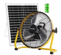 Roodike 12" Solar Rechargeable Floor Fan, 18000 mAh 20W Solar Powered Battery Operated Fans for Outdoor Garden Greenhouse Barn Stable Camping Garage Patio Air Circulation Cooling