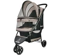 ROODO Escort 3 Wheel Dog Cat Pet Stroller for Small/Medium Dogs Cats Best Lightweight Foldable Portable Compact Jogger All Terrain Travel Pet Gear System Puppy Doggie Bunny Kitty Stroller(Grey)