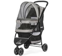 ROODO Escort 3 Wheel Dog Cat Pet Stroller for Small/Medium Dogs Cats Best Lightweight Foldable Portable Compact Jogger All Terrain Travel Pet Gear System Puppy Doggie Bunny Kitty Stroller(Grey)