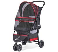 ROODO Escort 3 Wheel Pet Stroller for Small/Medium Dogs and Cats Foldable Portable Black Red