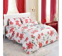 ROOEE 4PCS Complete Printed Bedding Set, 1x Duvet Cover 1x Matching Deep Fitted Sheet and 2x Pillowcase Reversible Microfibre Quilt Cover Bed Set Single Double and King Size (Madrid 119-2, Single)