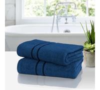 ROOEE Bath Sheet Towel Set. Soft Cotton. Pack of 2. Large 75 x 140 cm Color Navy-Blue.