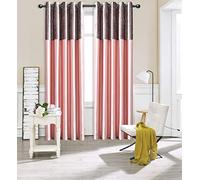 ROOEE Crushed Velvet Faux Silk Curtains - Eyelet Ring Top and Fully Lined (Blush Pink, 66" Wide x 54" Drop)