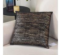 ROOEE Fabulous French Velvet Cushion Covers with Gorgeous Foil work Pack of 2 Colour Turin-Black [ Size 43 x 43 cm ]