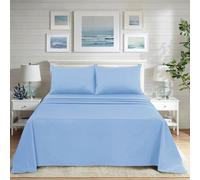 ROOEE Flat Sheets: Polycotton Flat Sheet |Top Sheet super-soft and Easy-Care Plain Dyed in Fashionable Colors | Suitable For Winter and Summer Bedding | hotel collection [Size Single Colour Sky-Blue]